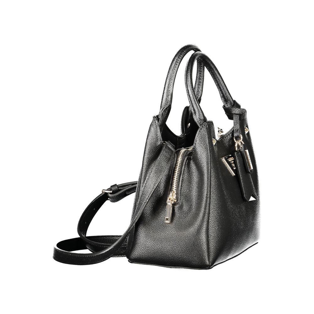 Handbag by Guess Jeans for women in polyurethane black features a signature silhouette, showcasing a secure and signature with versatile for a sophisticated look.