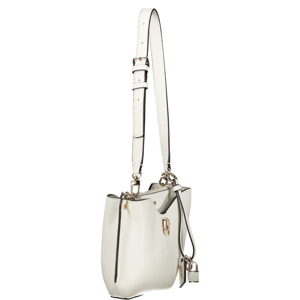 Handbag by Guess Jeans for women in polyurethane white & signature presents a ornamental silhouette, showcasing a secure , ample , and versatile for a ornamental finish.