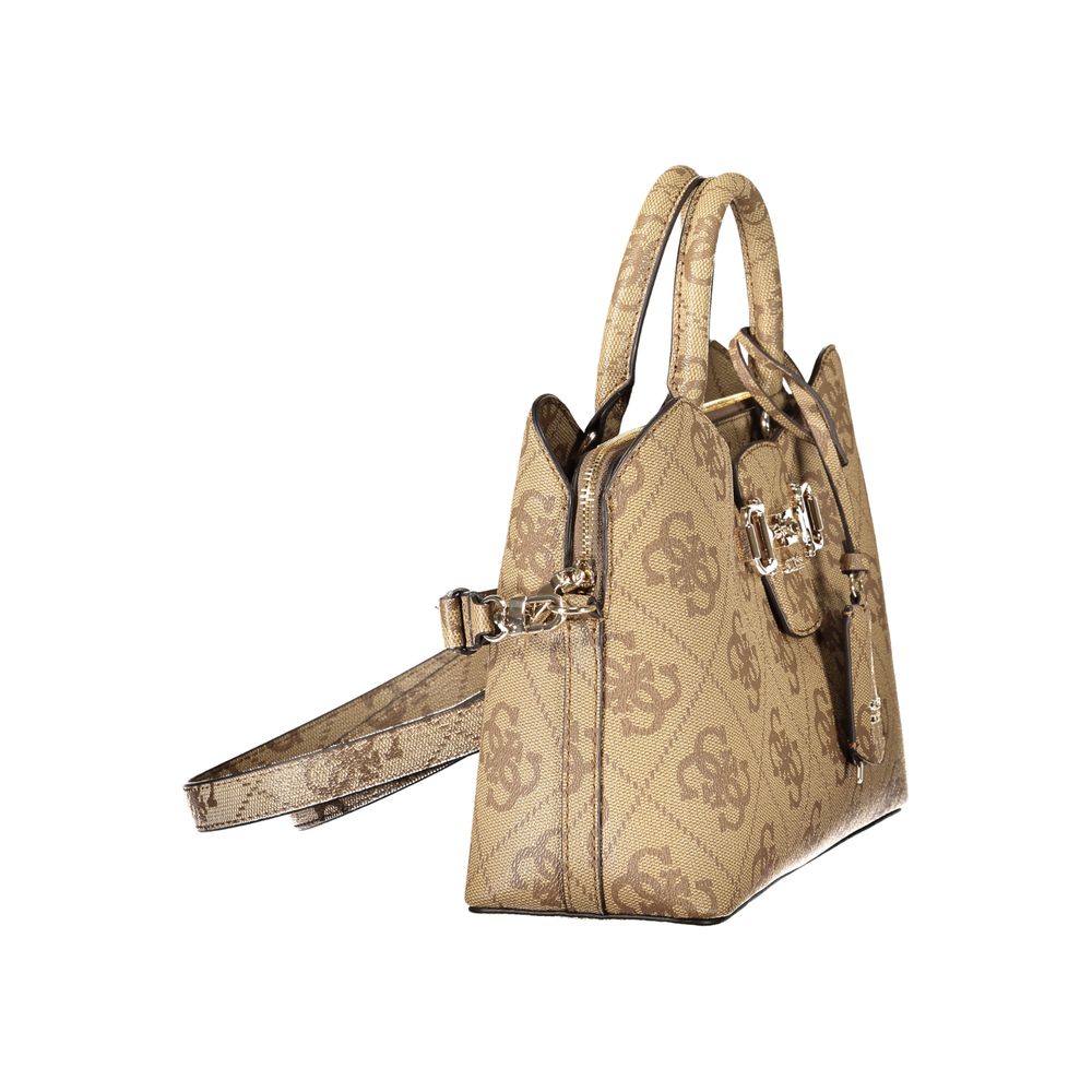 Guess Jeans Janie Logo Bag Polyethylene Handbag - Beige