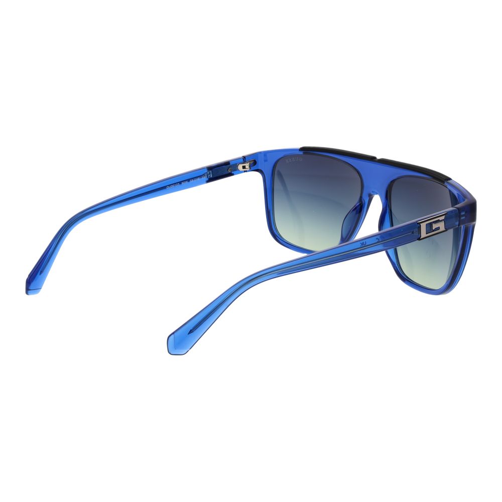 Guess Square Gradient Dark-Tint Stainless Steel Sunglasses - Blue