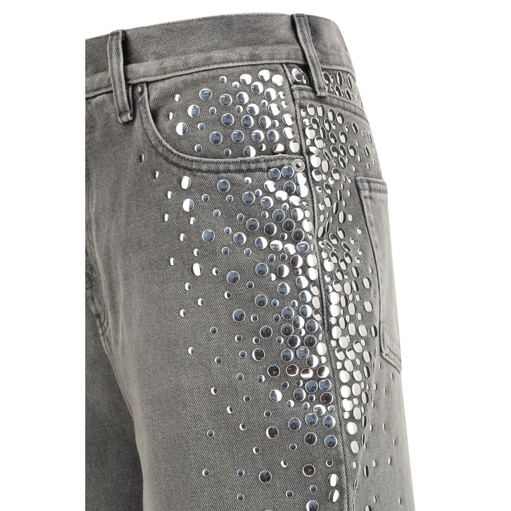 Jeans by Golden Goose for women in denim cotton gray features a polished silhouette with a polished regular-fit, reaching a polished long and finished with a polished .