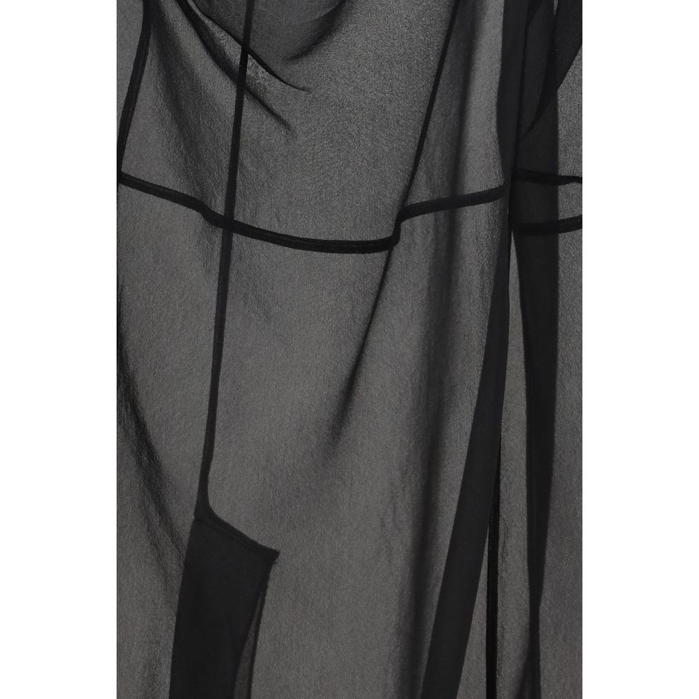 Skirt by Prada for women in polyester black showcases a dramatic silhouette, artfully capturing the essence of the Women's Polyester Midi Skirt in a dramatic midi cut for a refined look.