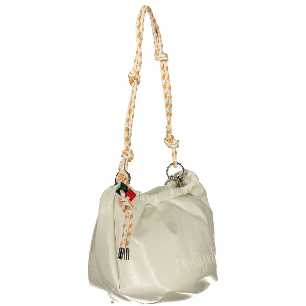 Handbag by Desigual for women in polyurethane white features a refined silhouette, showcasing a secure , organized , and versatile for a refined finish.
