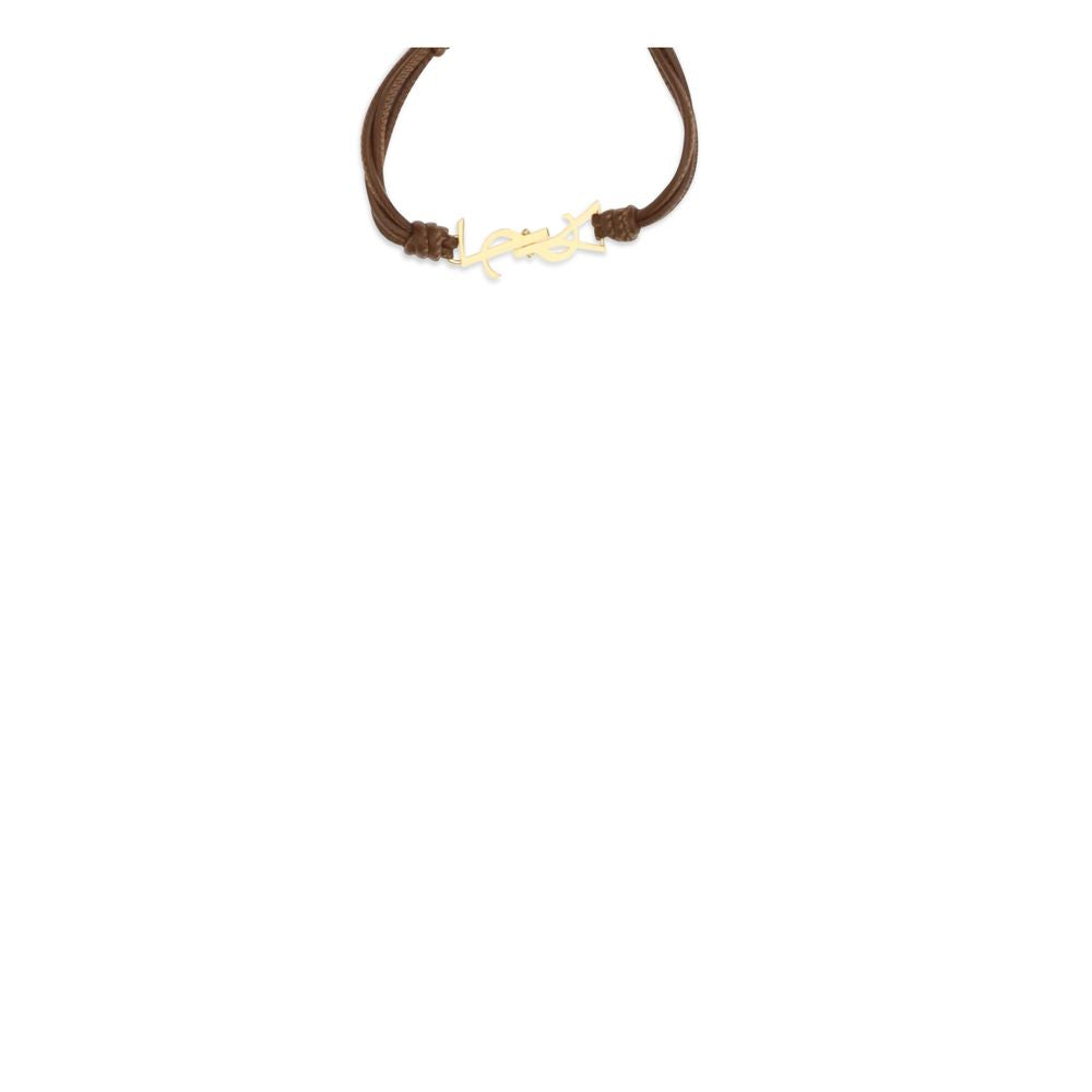 Bracelet by Saint Laurent for women in cotton bicolour & gold showcases a enchanting silhouette, artfully highlighting the cord wrap bracelet design and signature Cassandre Women's Cord Wrap Bos Taurus Calf Leather Bracelet aesthetic in this enchanting piece.