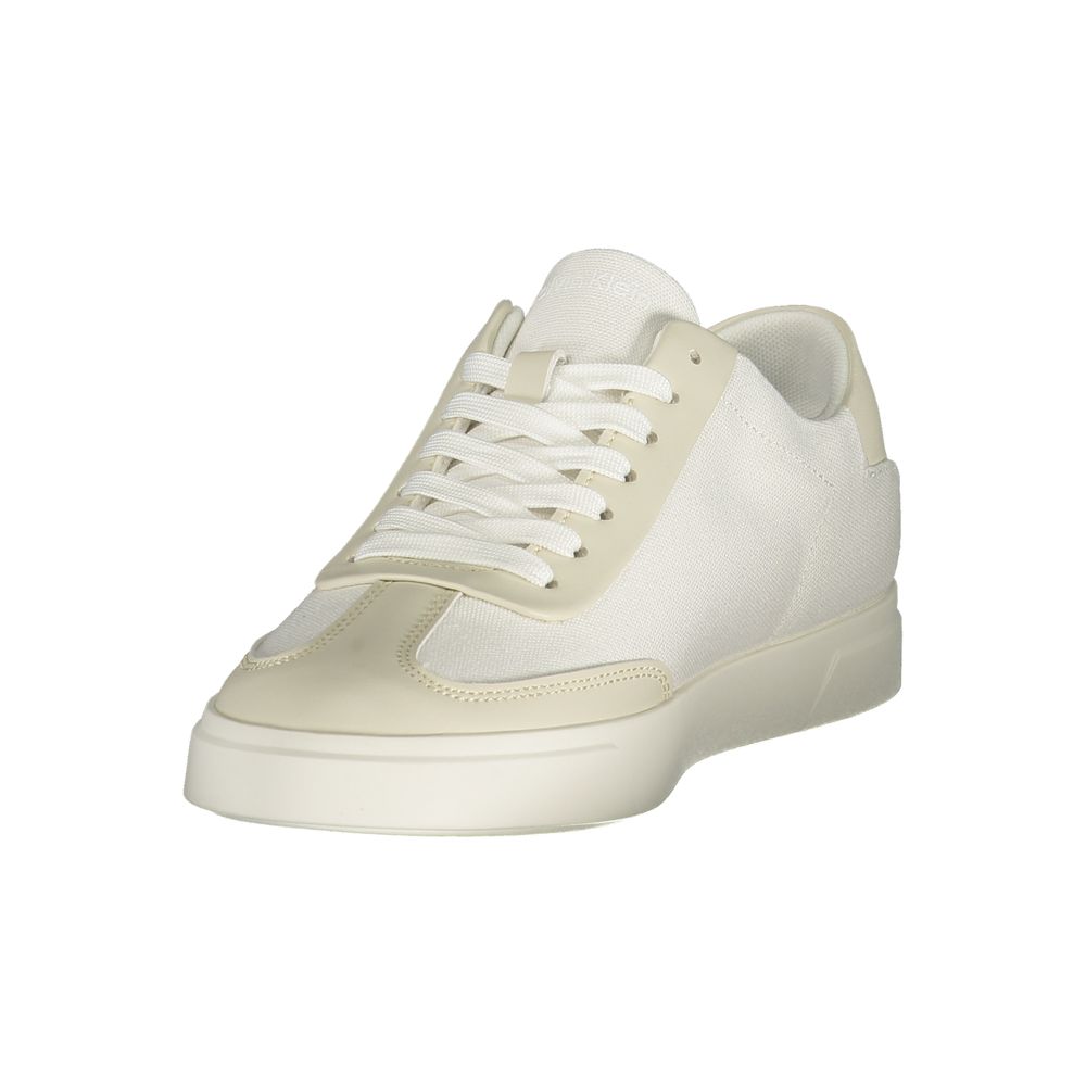 Athletic Sneakers by Calvin Klein for women in polyester white & print presents a sleek silhouette, perfectly capturing the athletic style essence of Women's Athletic Polyester Sneakers with its sleek design and premium finish.