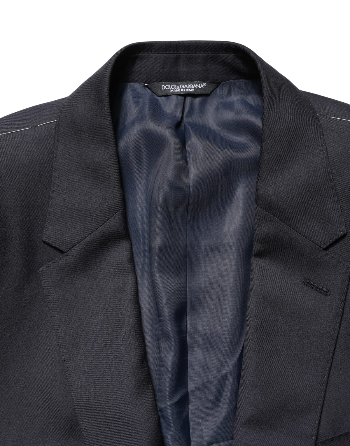Dolce & Gabbana Men's Single Breasted Viscose & Virgin Wool Blazer - Black