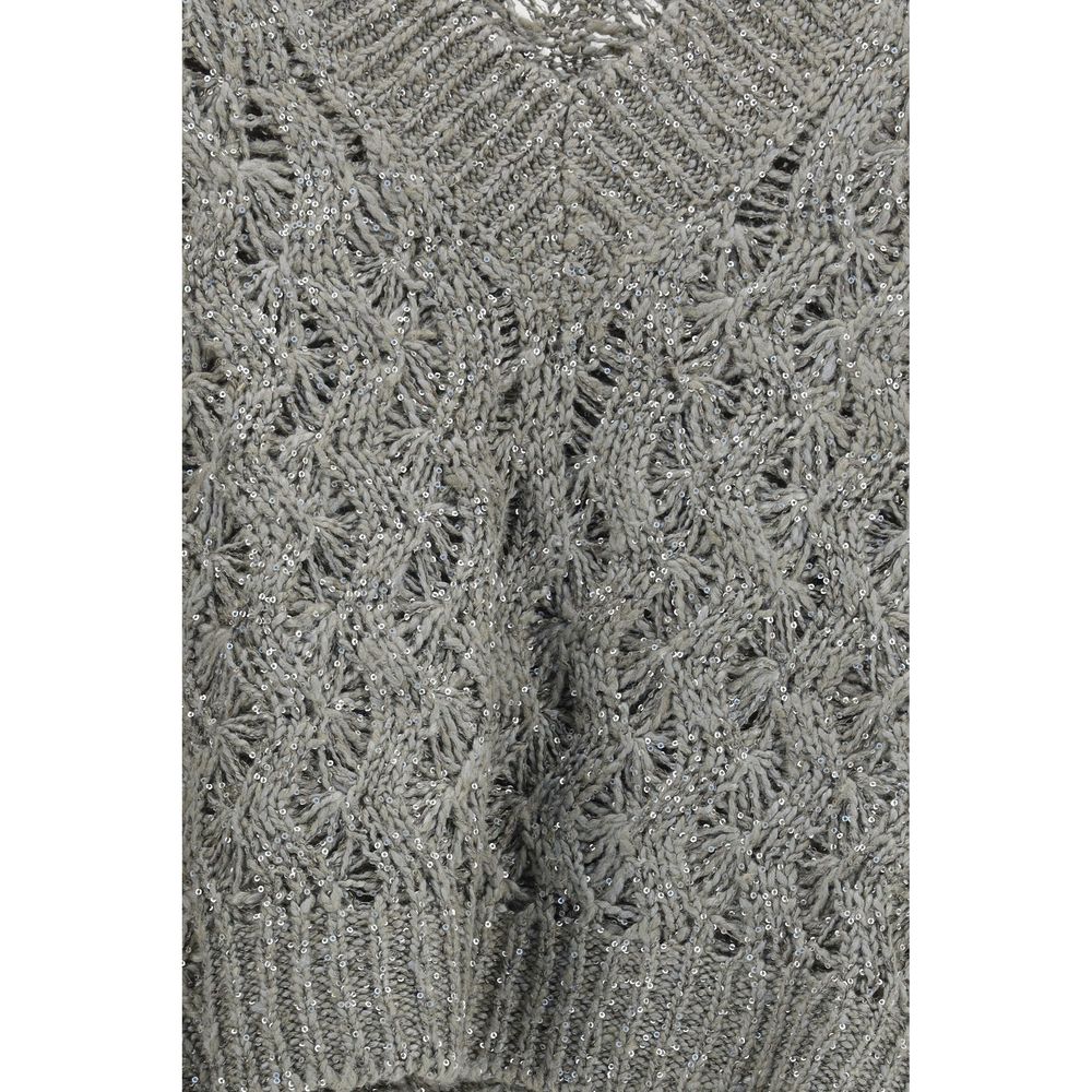 Sweatshirt by Brunello Cucinelli for women in linen polyamide polyester & silk bicolour features an magnificent silhouette, showcasing a sophisticated and detail for a truly magnificent finish.