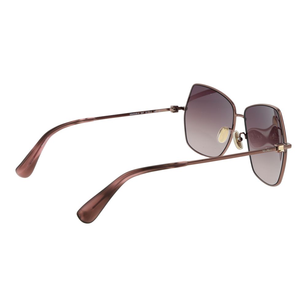 Max Mara Square Gradient Dark Tint Metal Sunglasses - Bronze