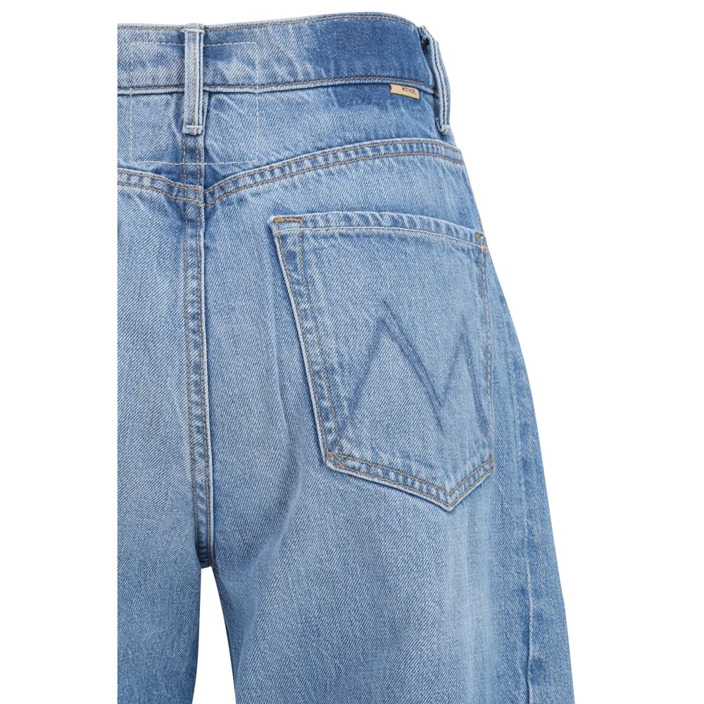 Jeans by Mother Denim for women in denim cotton blue features an sartorial relaxed-fit, regular-fit & cropped and cropped with a cut for a sartorial finish.