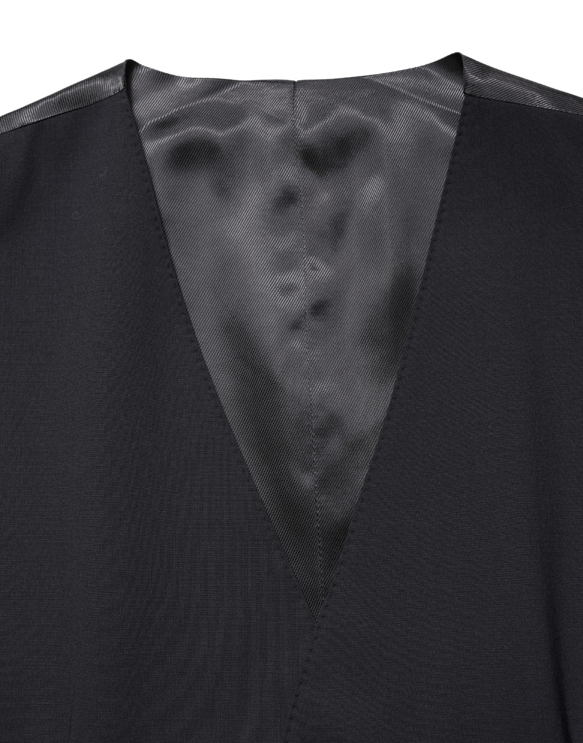 Dolce & Gabbana Men's Single Breasted Virgin Wool Viscose & Cupro Vest - Black