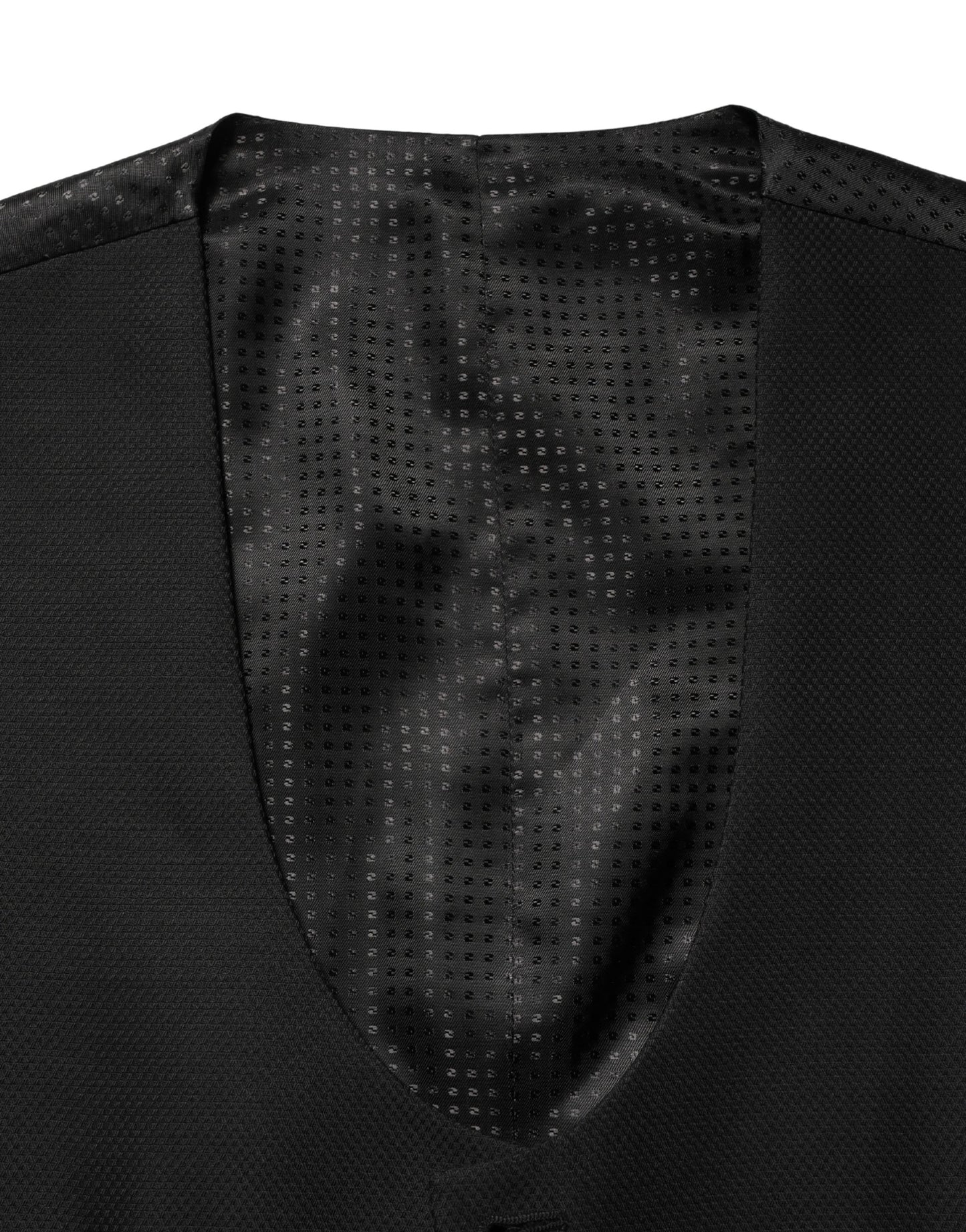 Dolce & Gabbana Black Wool Single Breasted Waistcoat Vest