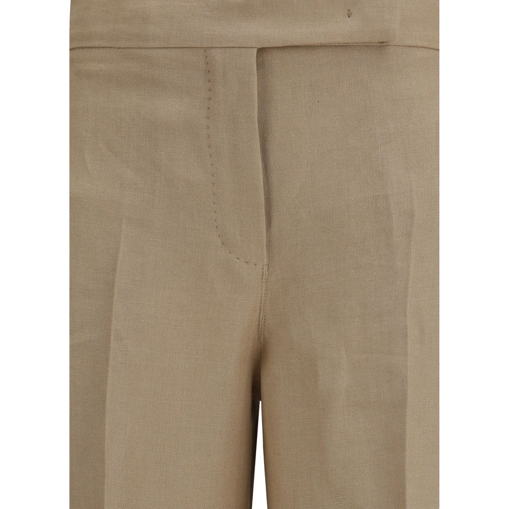 Palazzo Pants by Max Mara for women in linen beige presents a refined pantology silhouette, artfully defined by a refined pantology regular-fit & wide, long, and a sophisticated .