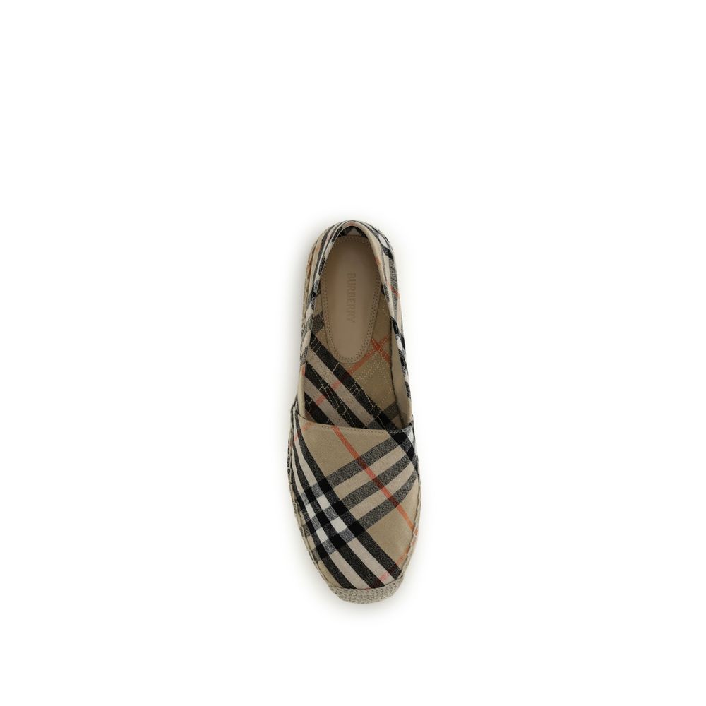 Burberry Women's Cotton & Linen Espadrilles Flat Shoes - Multicolor Patterned Signature
