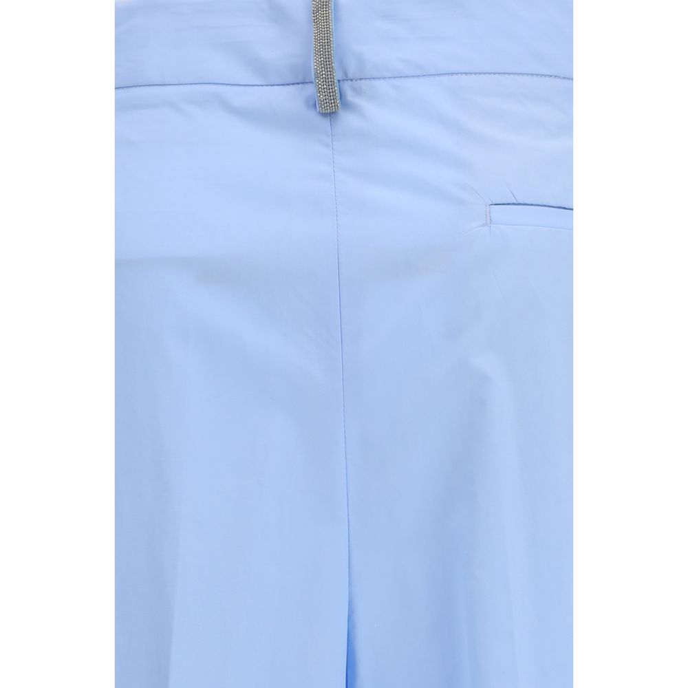 Trousers by Fabiana Filippi for women in cotton blue presents a smart silhouette, meticulously detailed with a smart regular-fit, a smart long, and a smart .