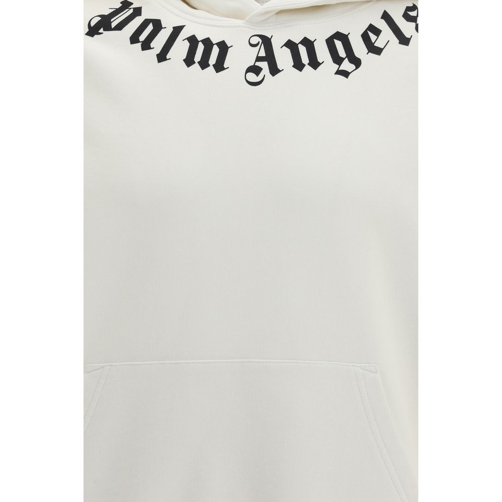 Sweatshirt Hoodie by Palm Angels for men in stretch cotton white & print features an luminous silhouette, showcasing a sophisticated and for a truly luminous look.