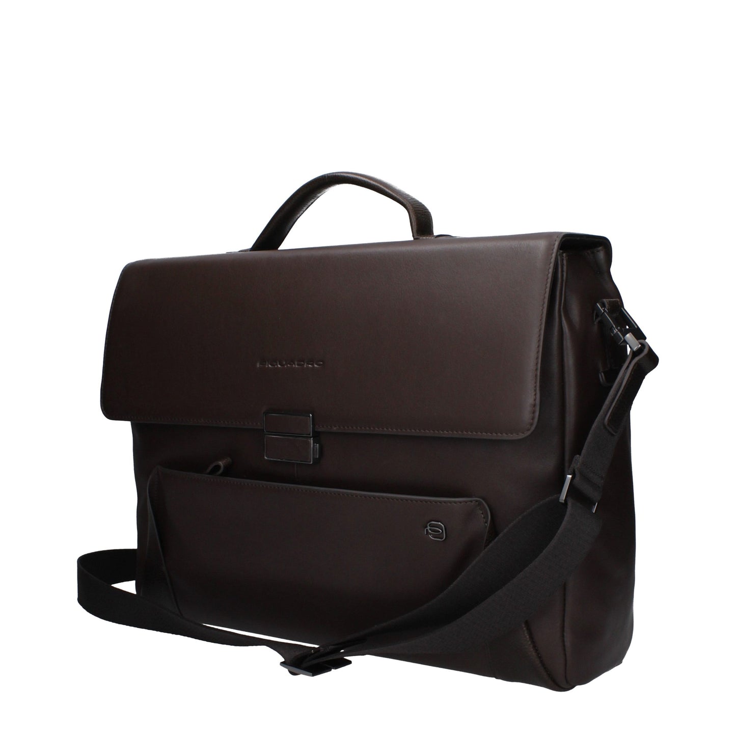 Briefcase by Piquadro for men in leather brown features a utilitarian chic Leather Briefcase design with a secure , utilitarian chic laptop-compartment, and versatile adjustable-strap for a sophisticated look.