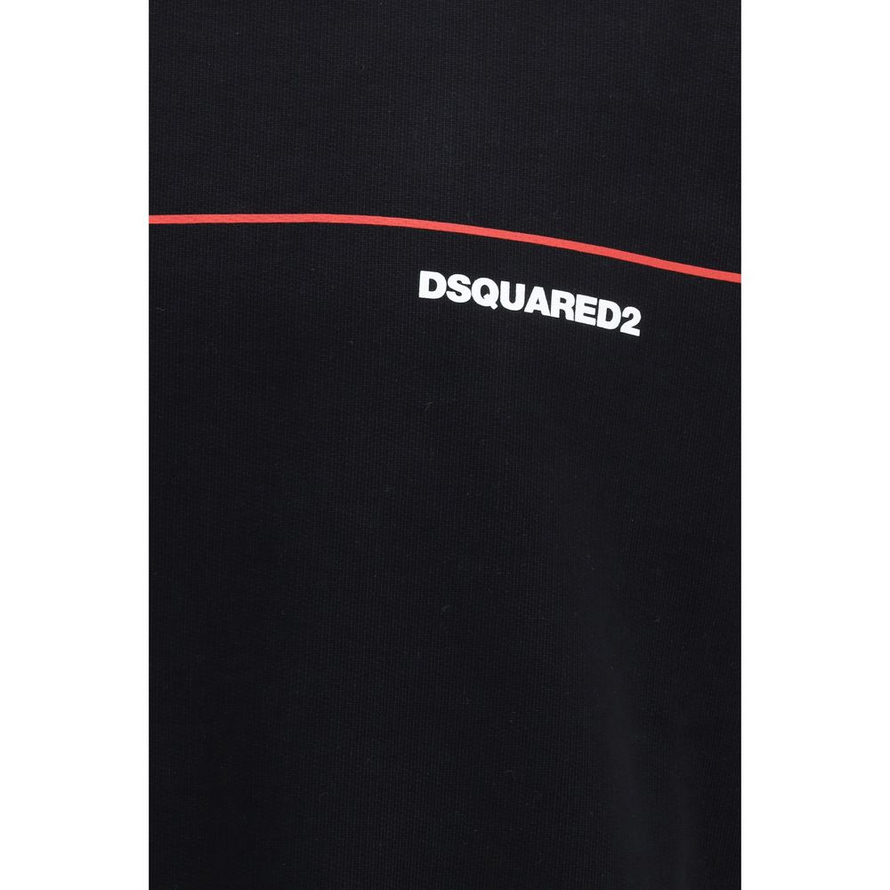 Sweatshirt by Dsquared² for men in cotton black & print showcases a slouchy chic silhouette, artfully detailed with a slouchy chic and for a slouchy chic finish.