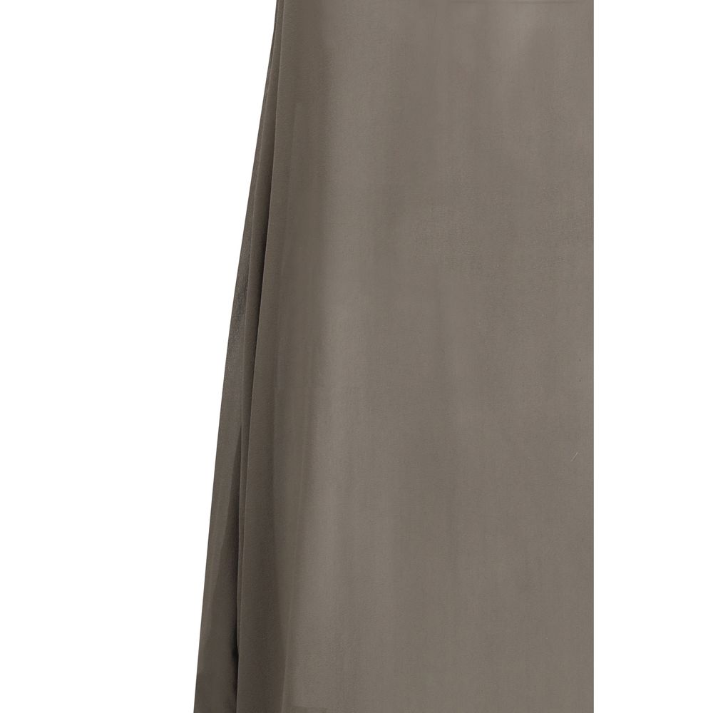 Rick Owens Women's Gown Sleeveless Silk Long Dress - Gray Signature
