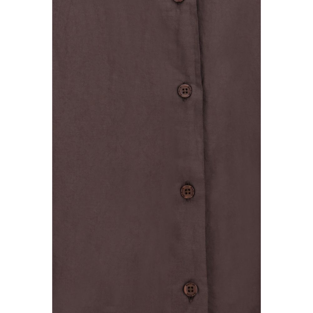Shirt by SOSUE for women in cotton brown features an polished silhouette, showcasing a sophisticated and detail for a truly polished finish.