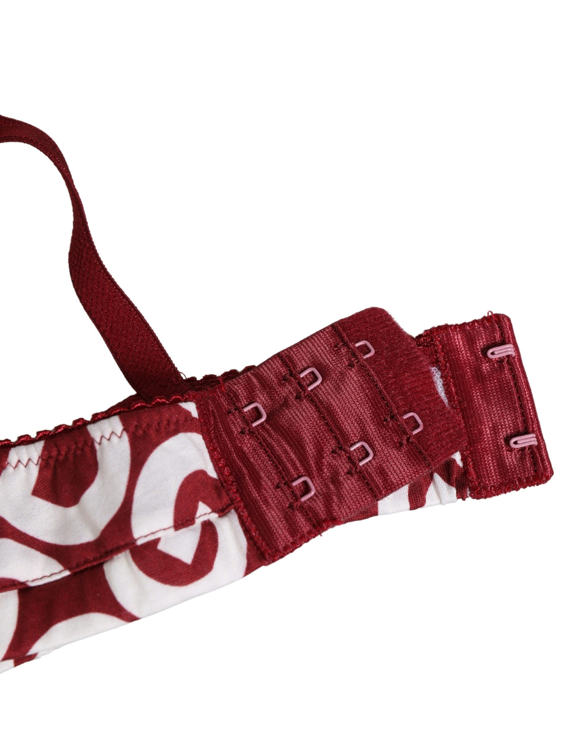 Dolce & Gabbana Women's Cotton Bra - Natural Red White Signature Monogram