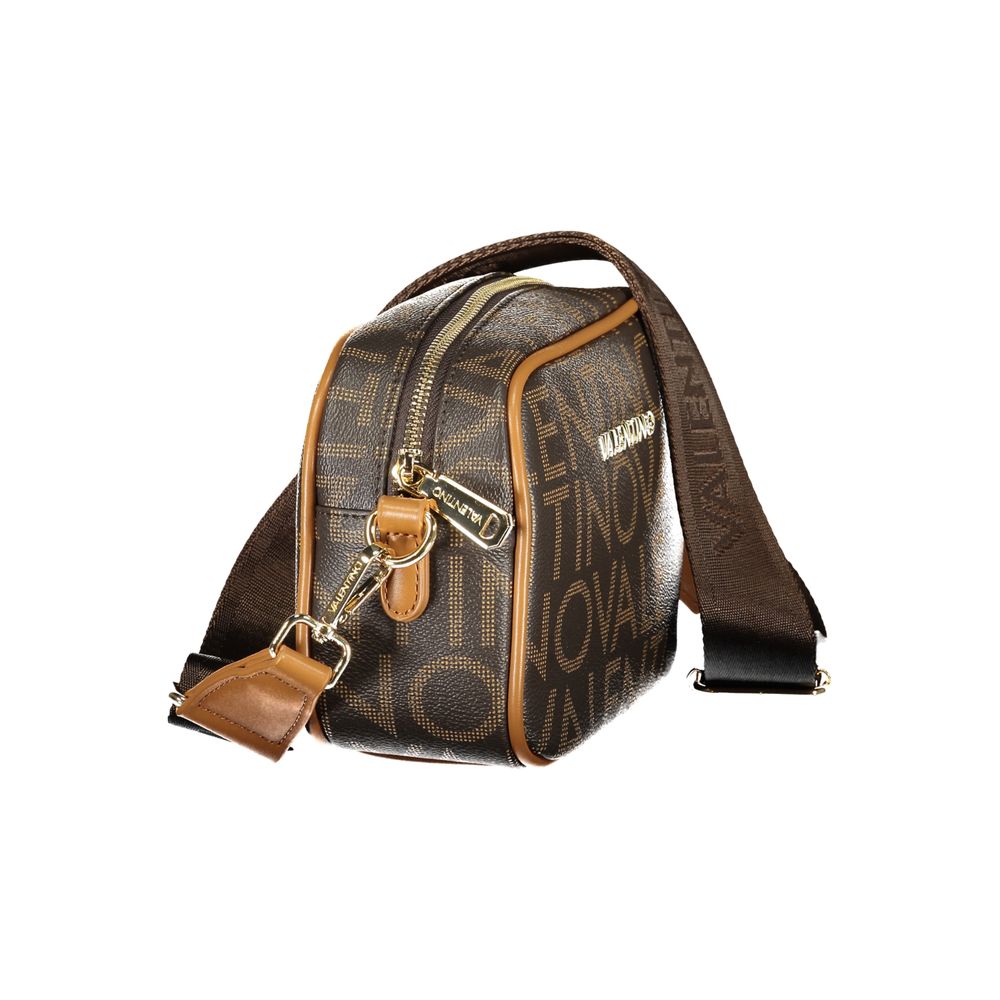 Handbag by Mario Valentino for women in polyethylene brown presents a ornamental silhouette, showcasing a secure zipper, ample internal-pockets, and versatile shoulder-strap & adjustable-strap for a ornamental finish.