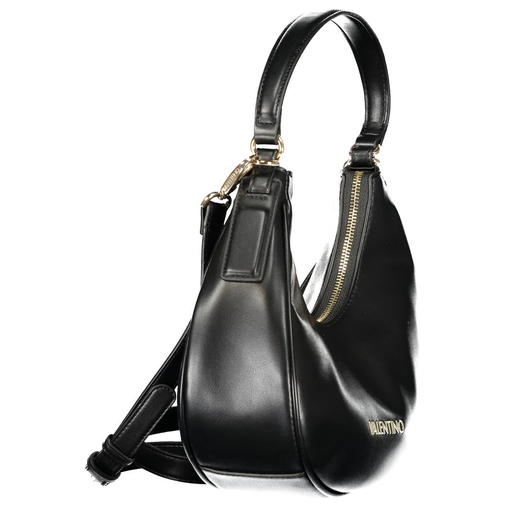 Shoulder Handbag by Mario Valentino for women in polyethylene black & signature features a signature silhouette, showcasing a secure zipper and signature internal-pockets with versatile shoulder-strap, handle & adjustable-strap for a sophisticated look.