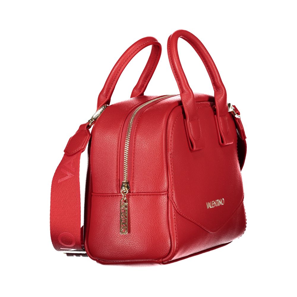 Handbag by Mario Valentino for women in polyethylene red features a refined silhouette, showcasing a secure zipper, organized document-holder & internal-pockets, and versatile shoulder-strap, handle & adjustable-strap for a refined finish.
