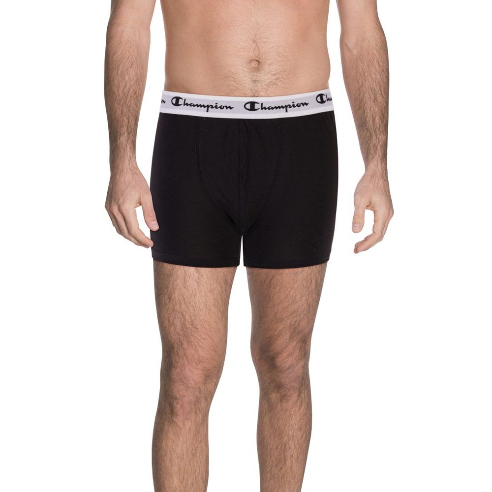 Champion Men's Stretch Cotton Underwear Boxer Shorts - Black