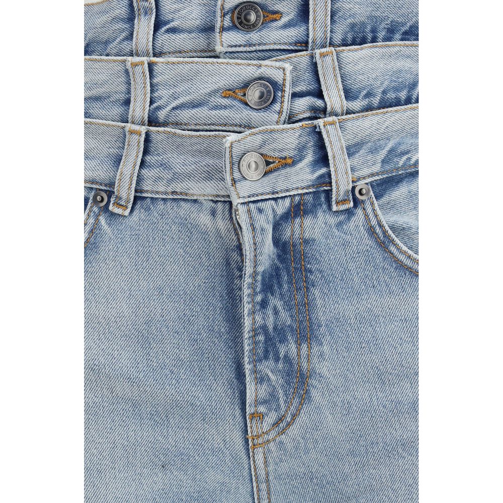 Jeans by Fiorucci for women in denim cotton blue features an sartorial flared & regular-fit and long with a mid rise cut for a sartorial finish.