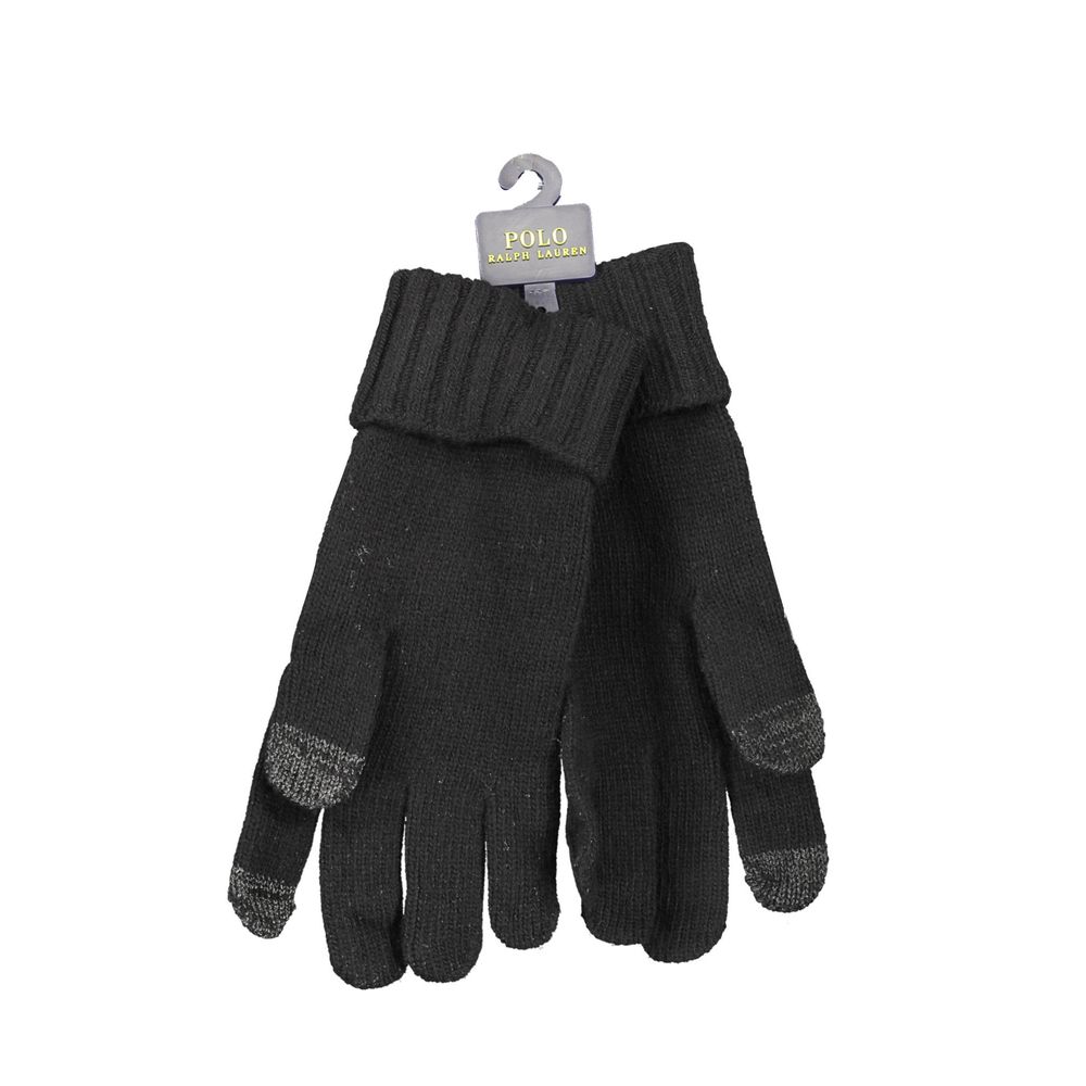 Gloves by Ralph Lauren for men in lana wool & nylon black presents a distinguished silhouette, showcasing the distinguished gloves design with functional for a premium look.