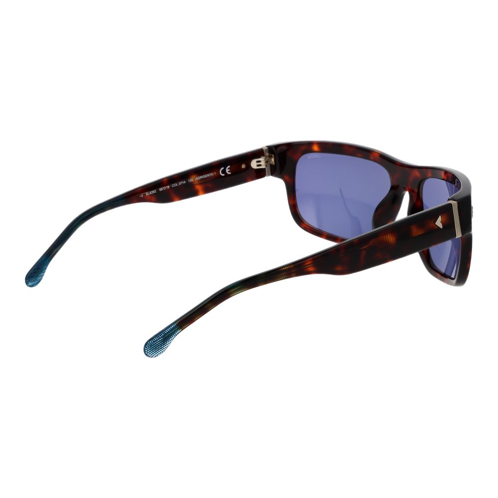 Sunglasses by Lozza for men in metal and brown featuring an opulent full-rim square frame design with a sophisticated brown coloured frame finish and high-performance non-polarized category-3-dark-tint lens.