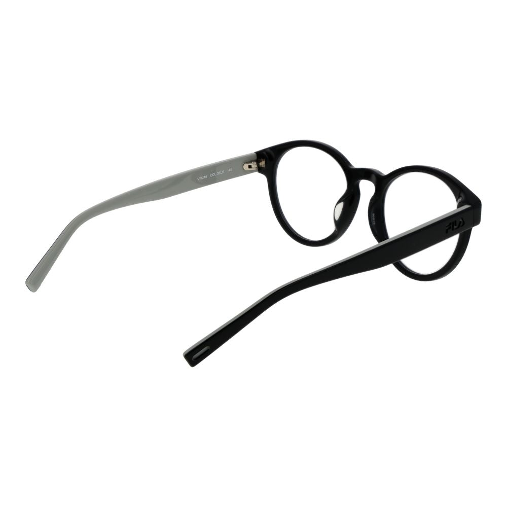 Eyeglasses Frames by Fila for unisex in cellulose acetate and black showcases an refined full-frame frame design featuring a sophisticated black coloured frame for an refined and refined aesthetic.