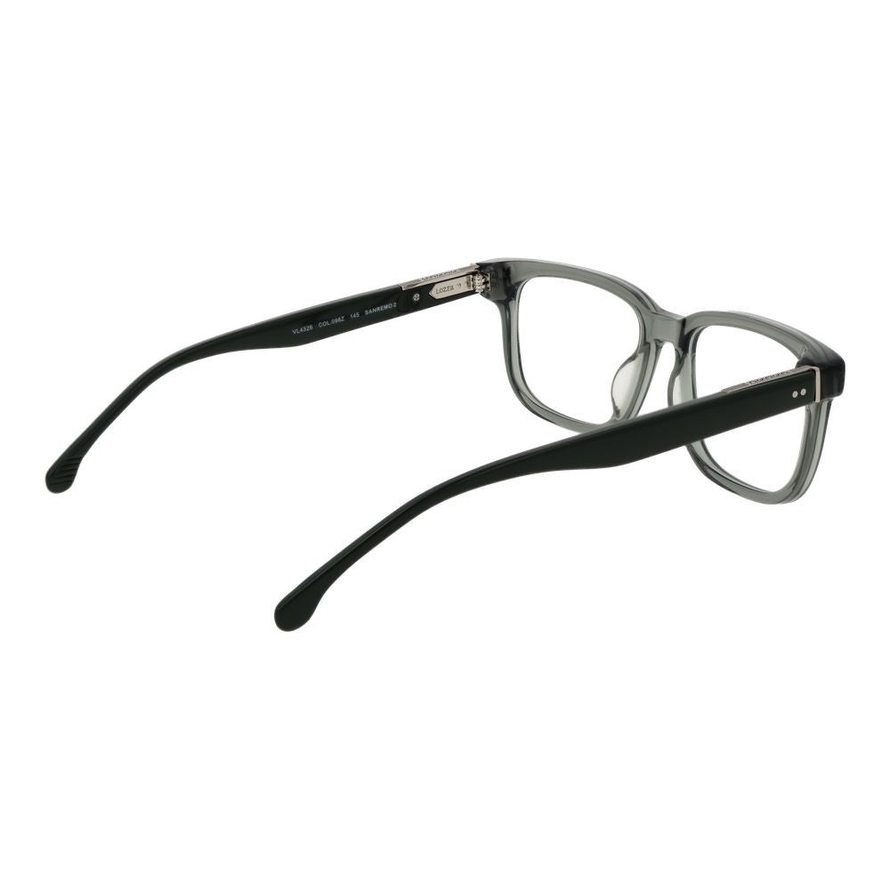 Eyeglasses Frames by Lozza for men in cellulose acetate gray showcases a reflective silhouette, artfully incorporating a sophisticated gray coloured frame with a distinct full-frame frame design.