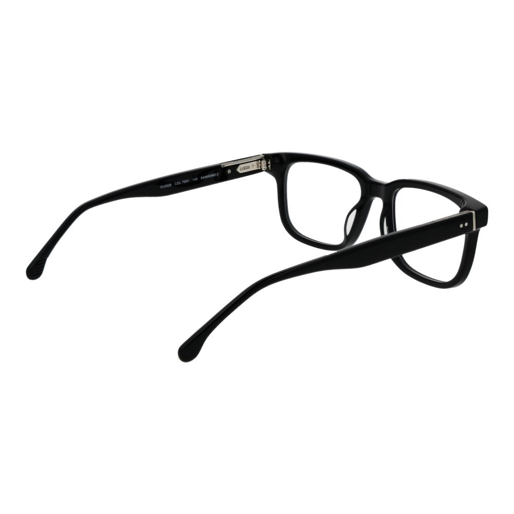 Eyeglasses Frames by Lozza for men in cellulose acetate black showcases a refined full-frame frame design with a refined black coloured frame finish for a refined and sophisticated look.