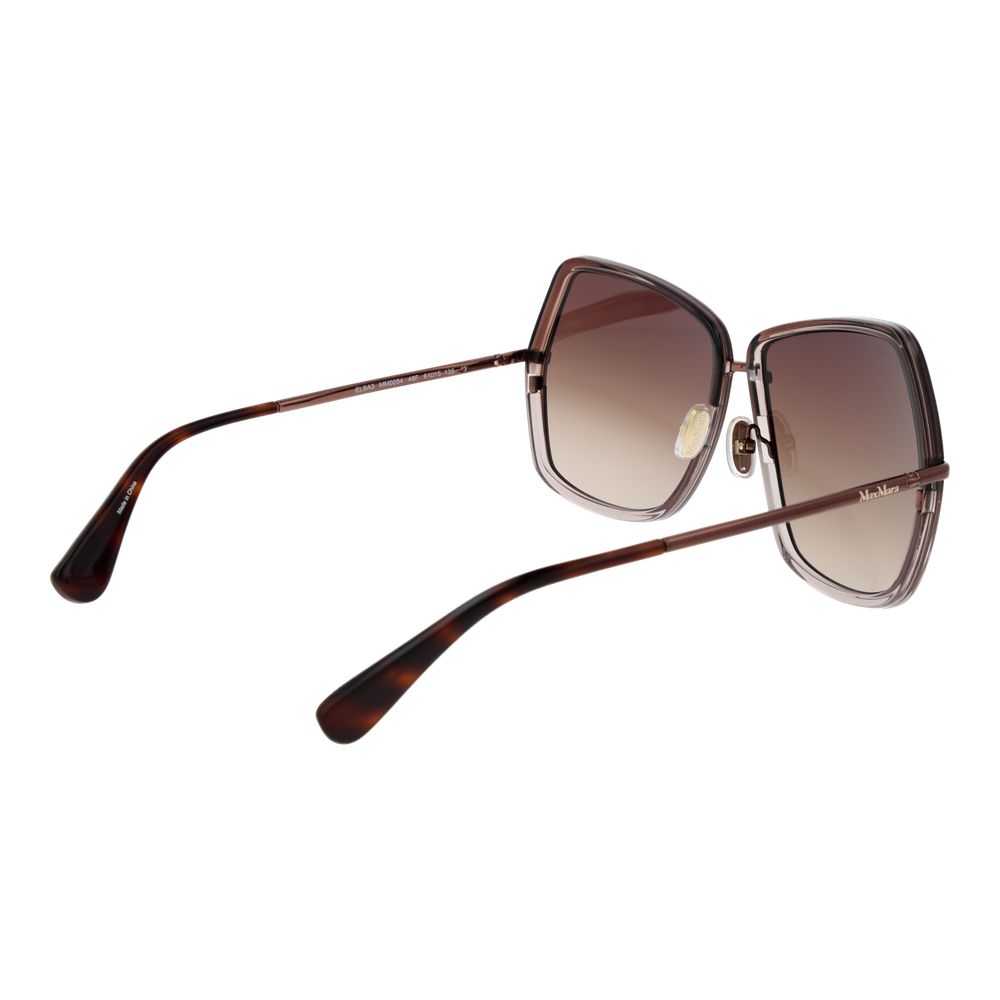 Max Mara Square Gradient Dark-Tint Metal Sunglasses - Bronze