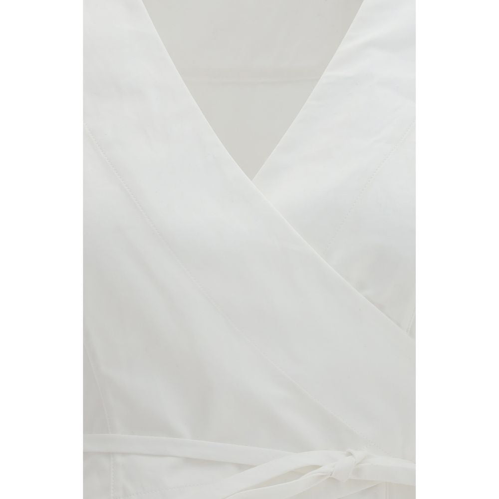 Shirt by Jacquemus for women in cotton white features an architectural silhouette with a refined and elegant for a architectural look.
