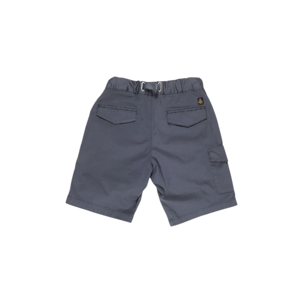 Bermuda Shorts by Refrigiwear for men in stretch cotton blue features an tailored silhouette, showcasing a tailored with a short and for a sophisticated look.