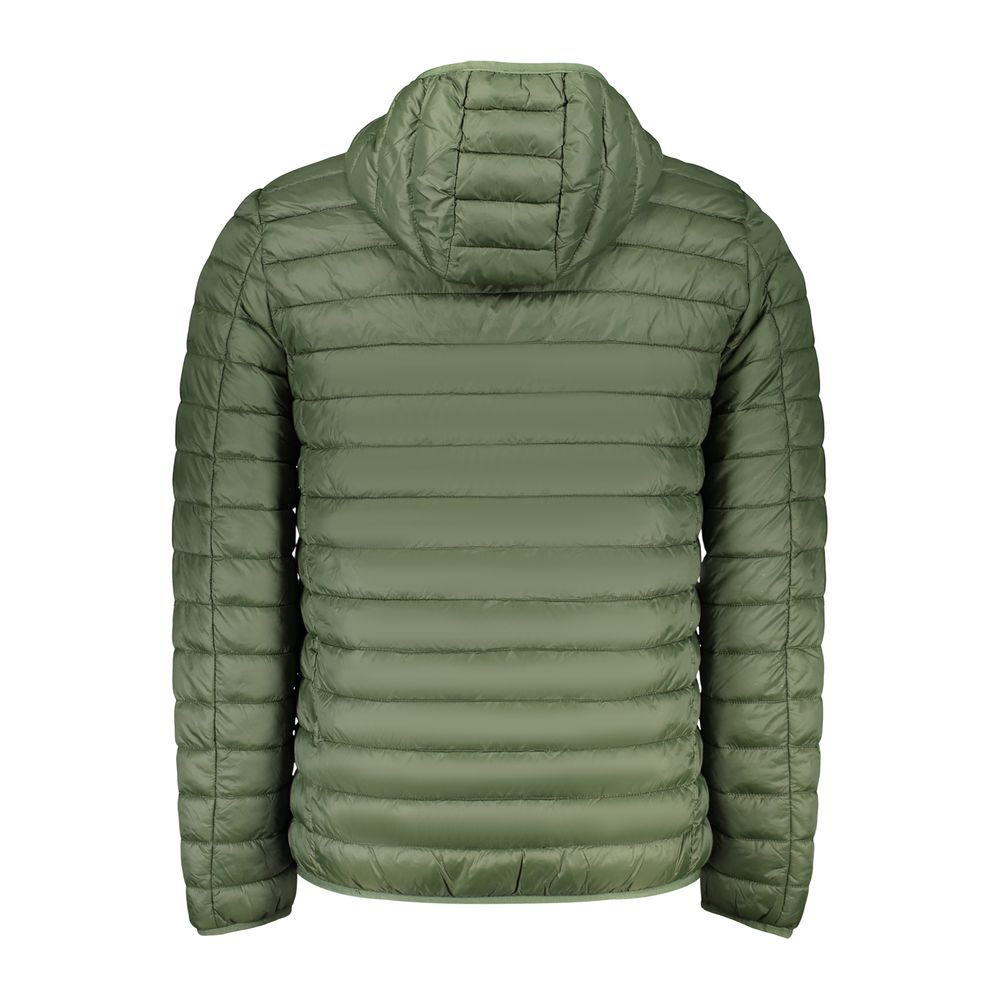 Hooded Windbreaker Jacket by Norway 1963 for men in polyamide green presents a resilient silhouette, artfully detailed with a sophisticated hooded neckline and functional pockets, hooded & windproof for a resilient finish.