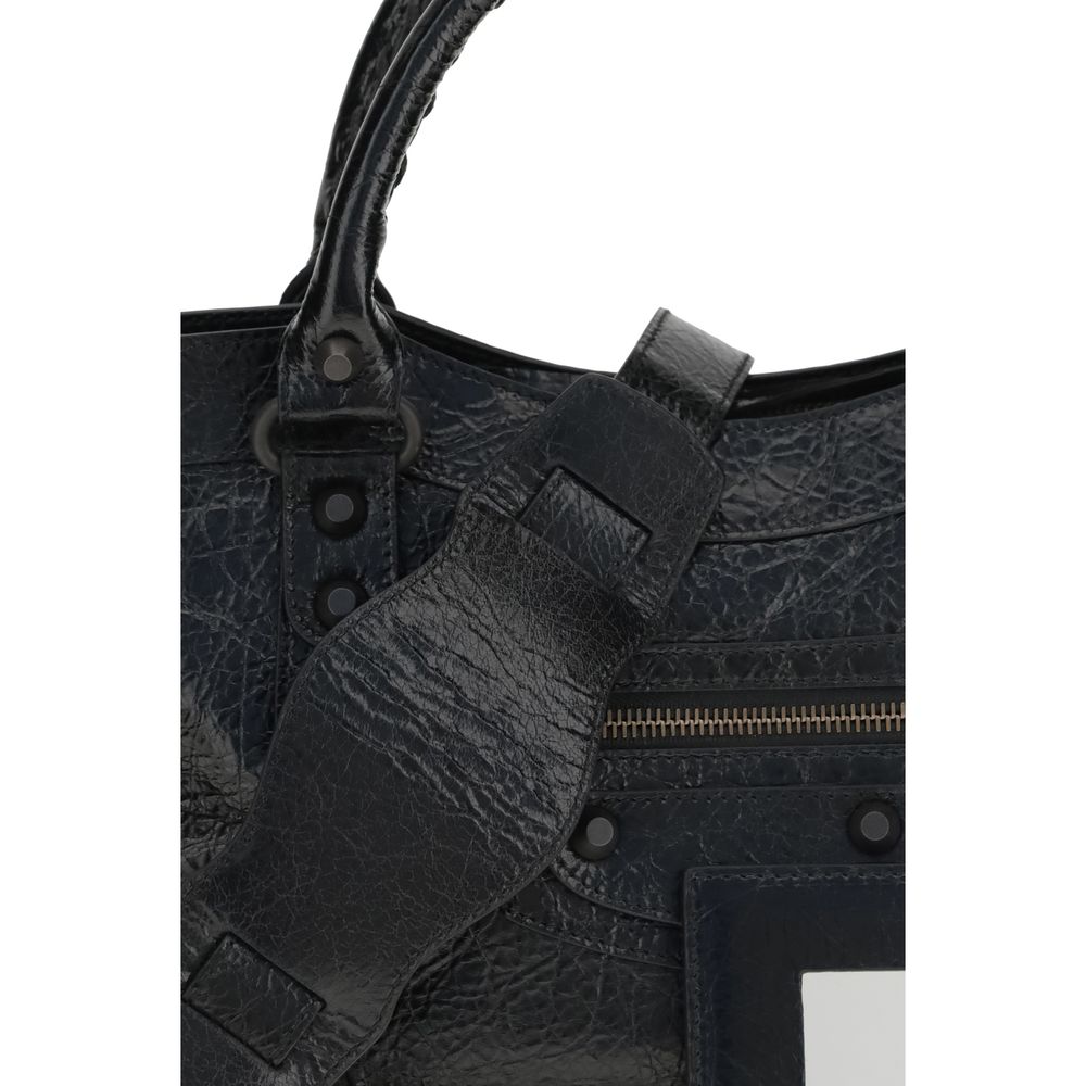 Balenciaga City First Leather Shoulder Bag - Black