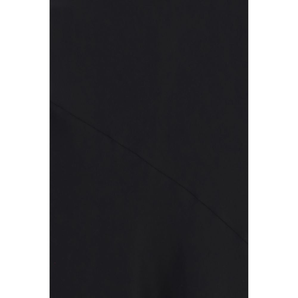 Dress by Ami Paris for women in satin viscose black features a dramatic silhouette, showcasing an elegant and that flows into a dramatic long.