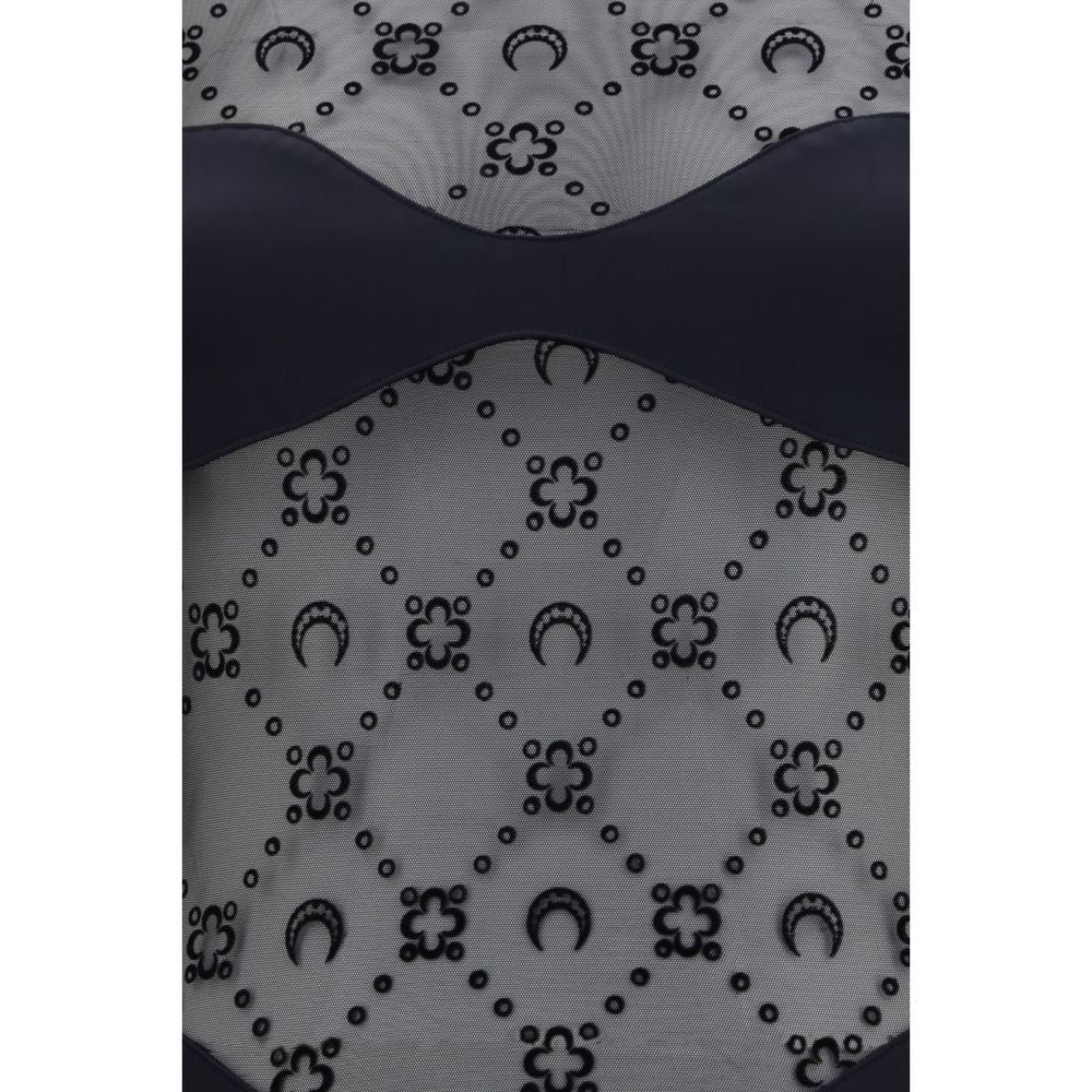 Bodysuit by Marine Serre for women in polyamide black & print features an exquisite silhouette with a refined and exquisite detailing.