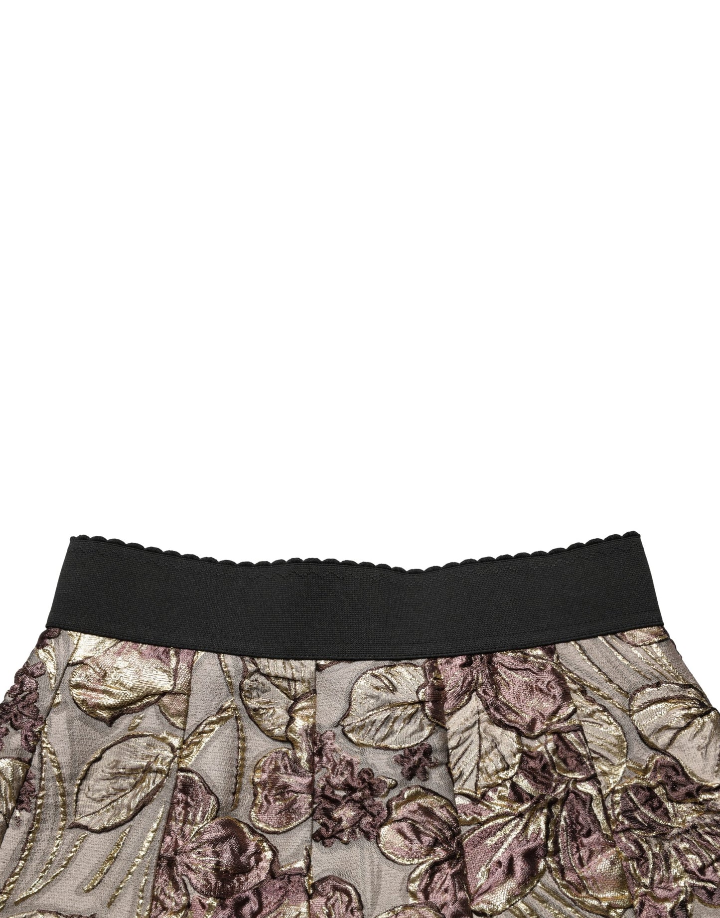 Dolce & Gabbana Multicolor Floral Jacquard A-LineMini Skirt