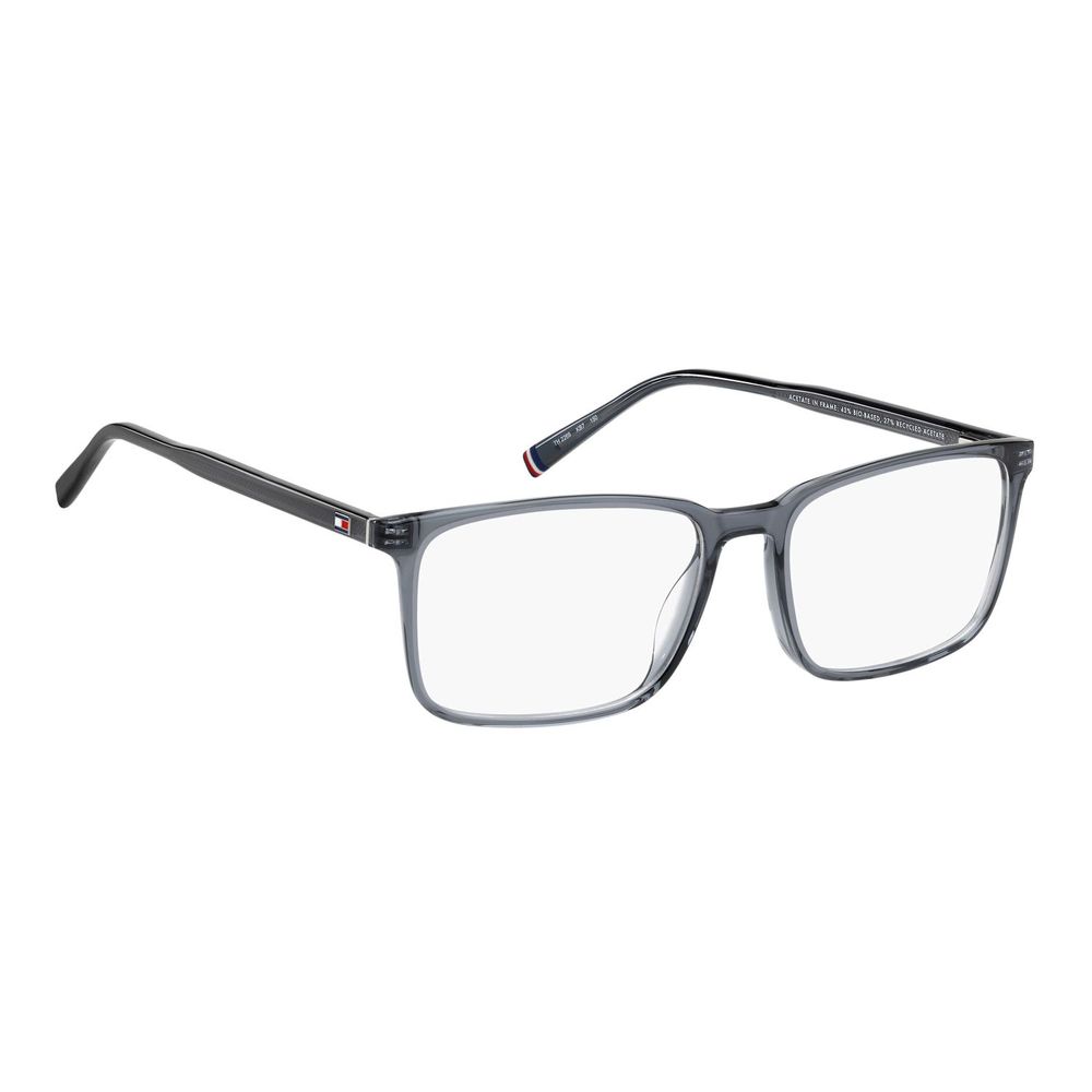Tommy Hilfiger Men's Rectangle Full Rim Acetate Eyeglasses Frames - Grey