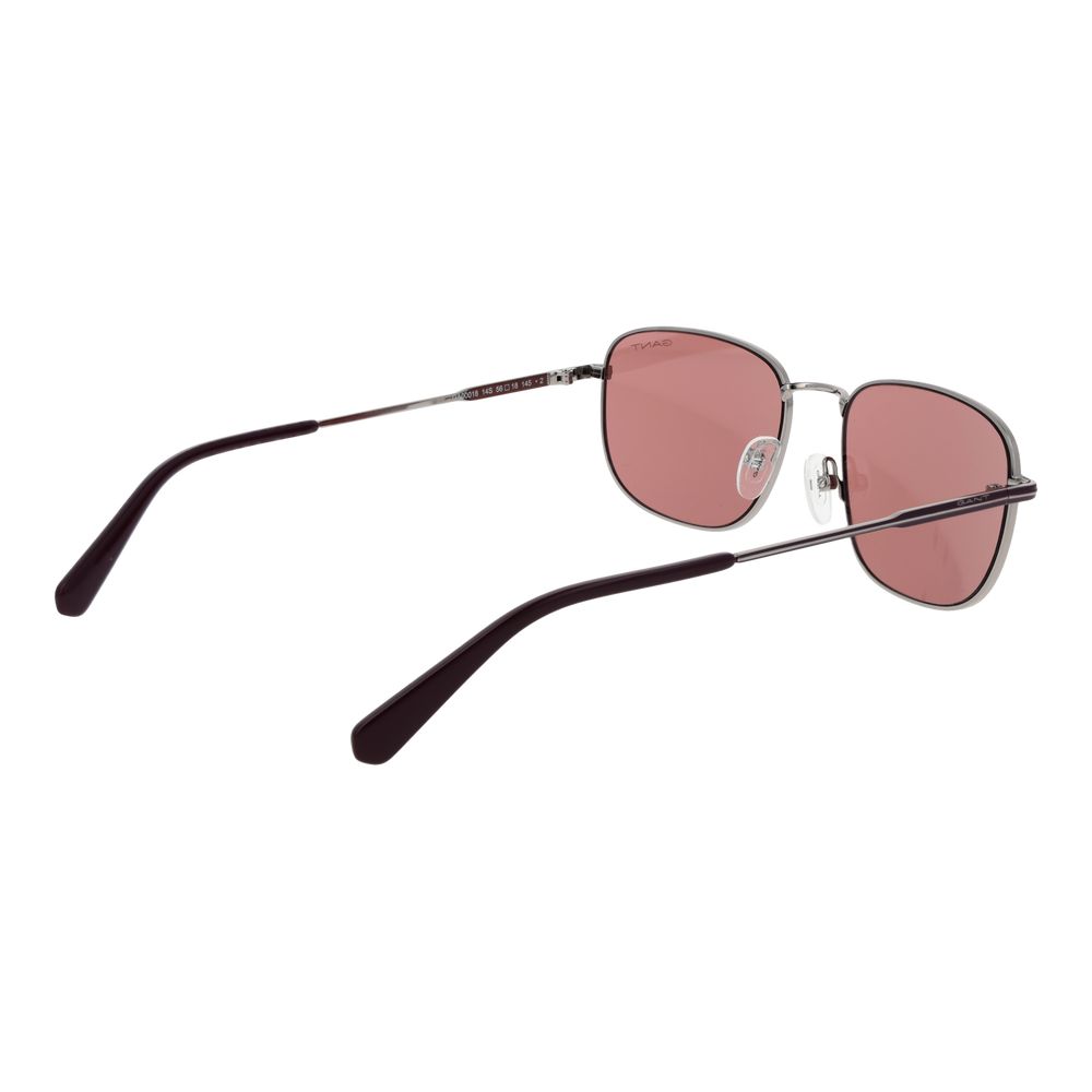 This Sunglasses by Gant for men in metal silver presents a sumptuous silhouette, showcasing a sumptuous rectangle full-rim frame design in silver coloured frame and high-performance non-polarized category-2-medium-tint lens.