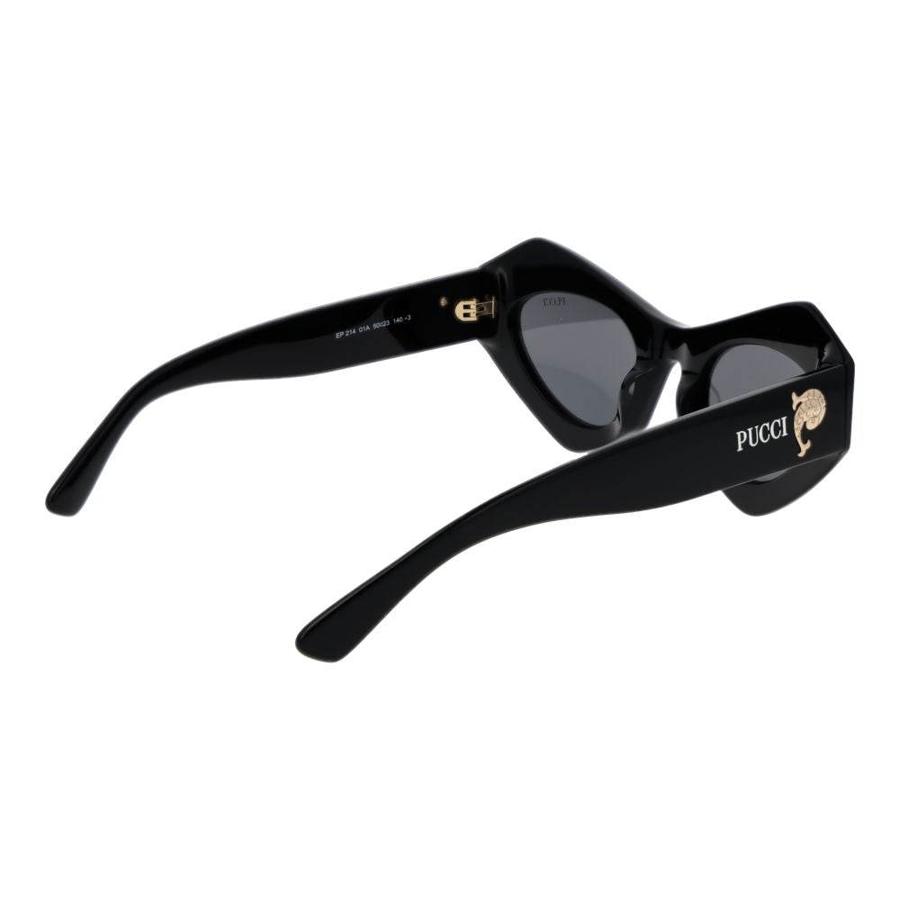 Emilio Pucci Cat Eye Non Polarized Dark Tint Plastic Sunglasses - Black
