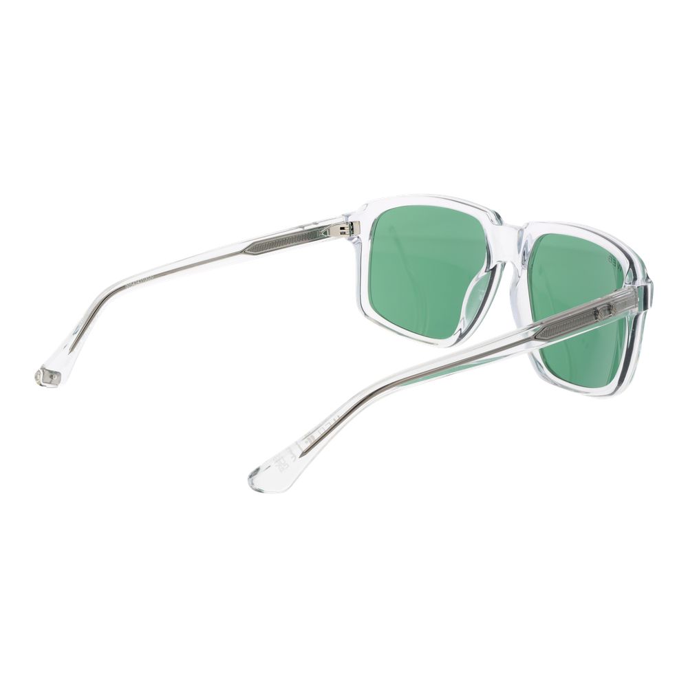 Web Square Non-Polarized Medium-Tint Plastic Sunglasses - Transparent