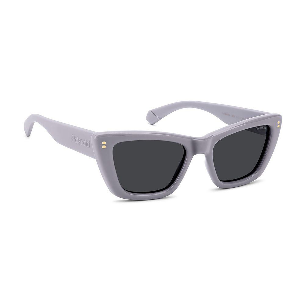 Sunglasses by Polaroid for women in polycarbonate purple showcases a ethereal silhouette, featuring purple coloured frame full-rim cat-eye frame design with non-polarized category-3-dark-tint lens for a ethereal finish.