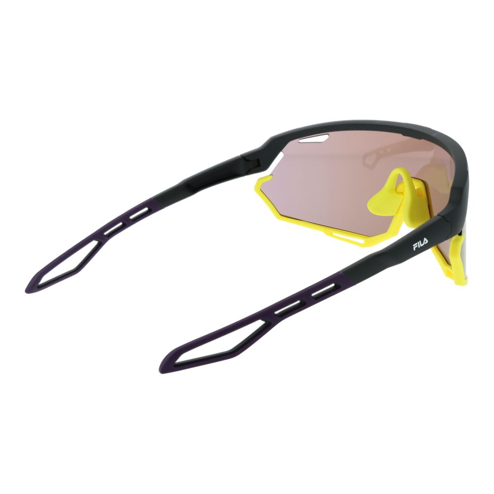 Fila Mono-Lens Mirrored Medium-Tint Plastic Sunglasses - Black