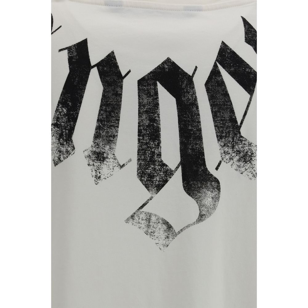 T-Shirt by Palm Angels for men in cotton white & print features a plush silhouette, showcasing a sophisticated and for a truly plush finish.