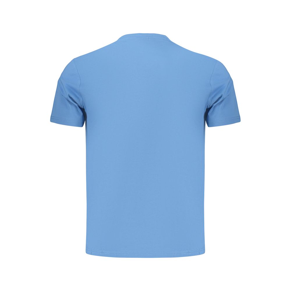 T-Shirt by Napapijri for men in cotton blue showcases a unassuming silhouette, artfully detailed with a refined crew neckline and unassuming for a sophisticated, contemporary look.